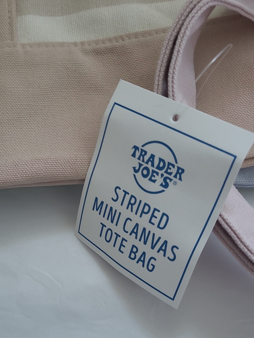 Trader Joe's Pastel Striped Tote Bag - Mint, Blue, Pink, Beige 4 Pcs - Picture 6 of 8